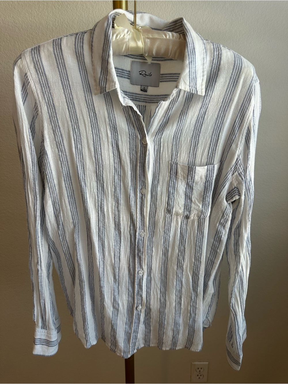 Rails  Linen Stripe Button-Down Charli Carmen Blouse